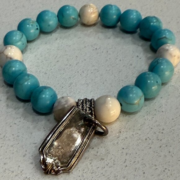 Beaded Spoon Charm Bracelet with Initial R - Picture 3 of 5